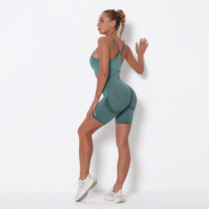 Seamless Knitted Peach Yoga Set