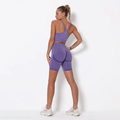 Seamless Knitted Peach Yoga Set