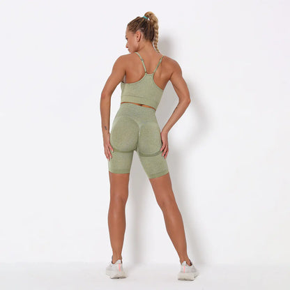 Seamless Knitted Peach Yoga Set
