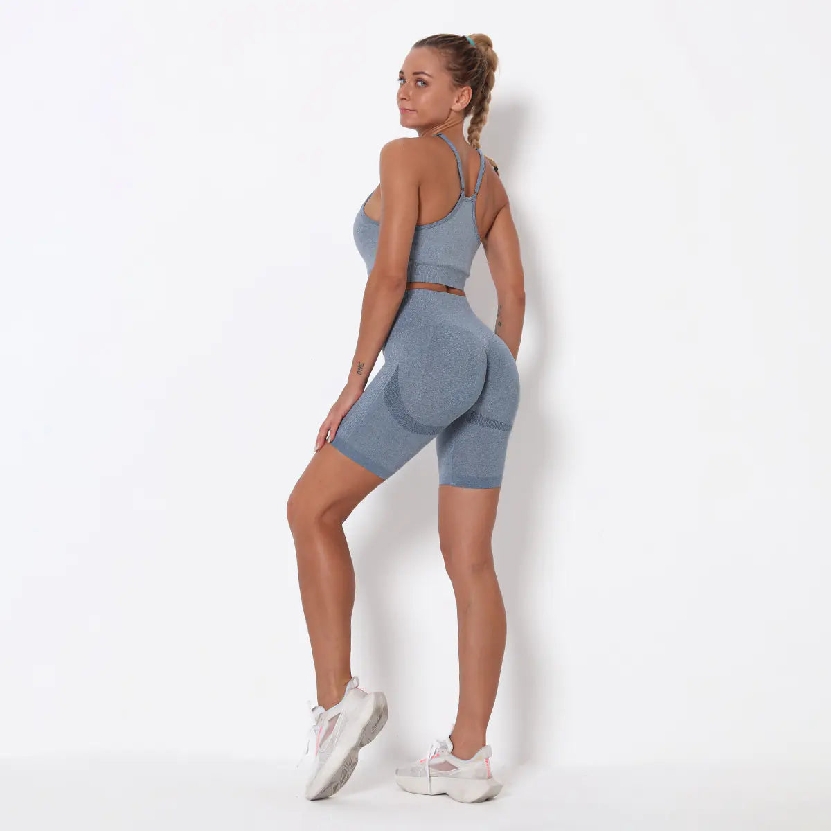 Seamless Knitted Peach Yoga Set