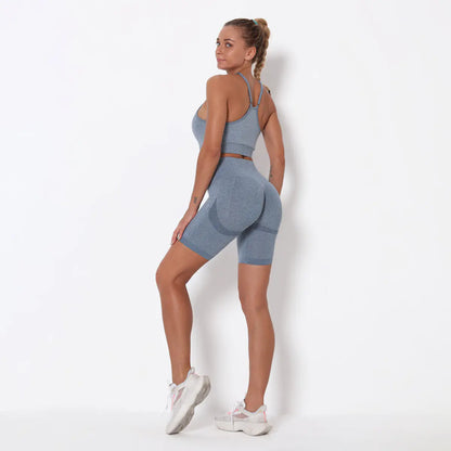 Seamless Knitted Peach Yoga Set