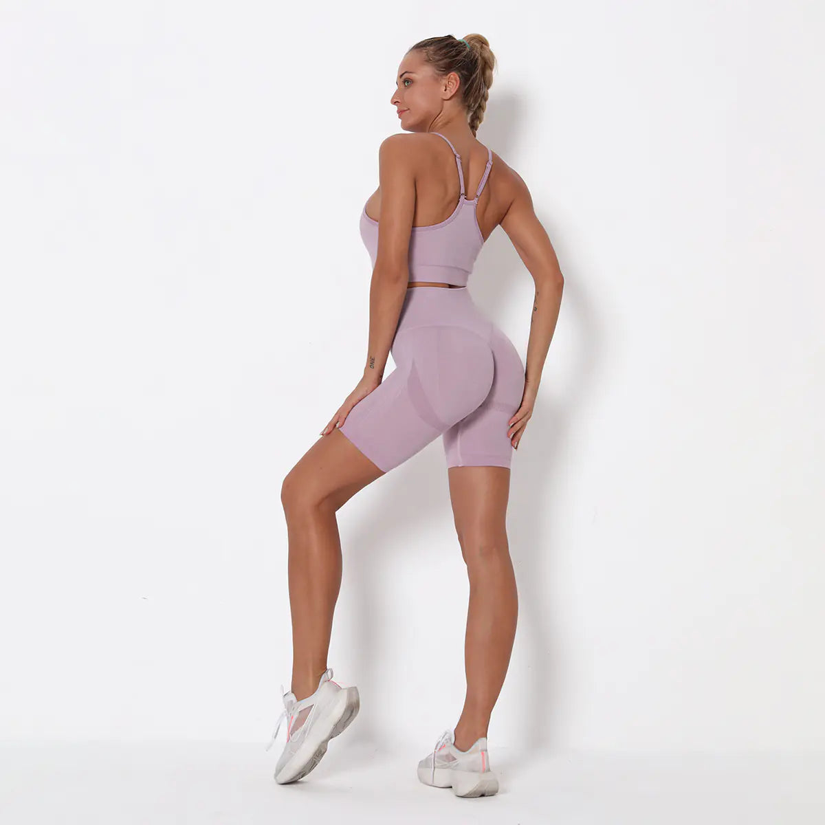 Seamless Knitted Peach Yoga Set