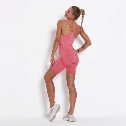Seamless Knitted Peach Yoga Set